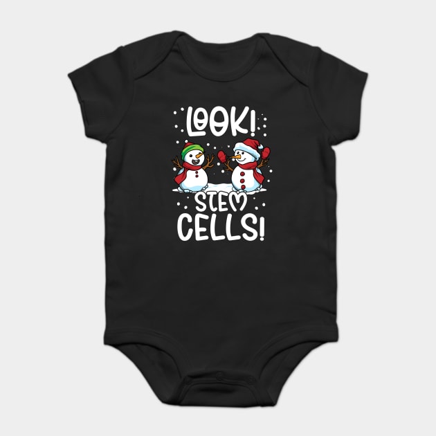 Look! Stem Cells! Hilarious Snowmen Biology Pun Baby Bodysuit by creative